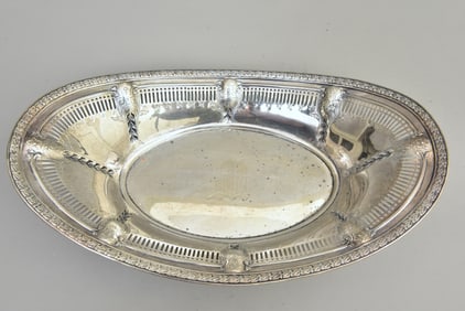 Sterling Silver Oval Pierced Bowl
