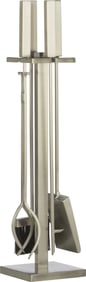 Brushed Aluminum Fireplace Tool Set