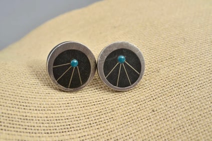 Piedra Negra Signed Modernist Sterling Silver Cuff Links
