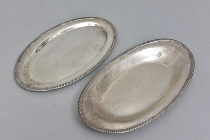 Sterling Silver Oval Serving Trays by Fisher and M. Fred Hirsch Co.