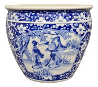 Chinese Blue and White Porcelain Planter/Fishbowl/Jardinière