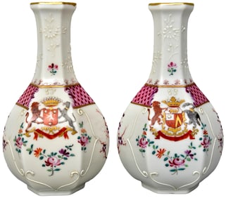 Vases by B. Altman & Co. Paris New York Coat of Arms Crest
