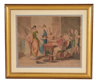Angelica Kauffman Pinx 'Devoument Des Dames Romaines' Color Engraving