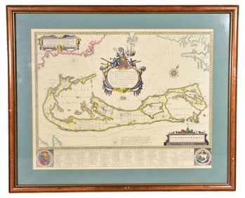 Historical Map of Bermuda Titled "Mappa Aestivarum Insularum alias Barmudas" by Willem Blaeu
