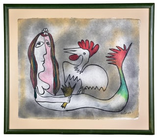 Jose Rodriguez Fuster (Cuban, b. 1946) Mixed Media Painting