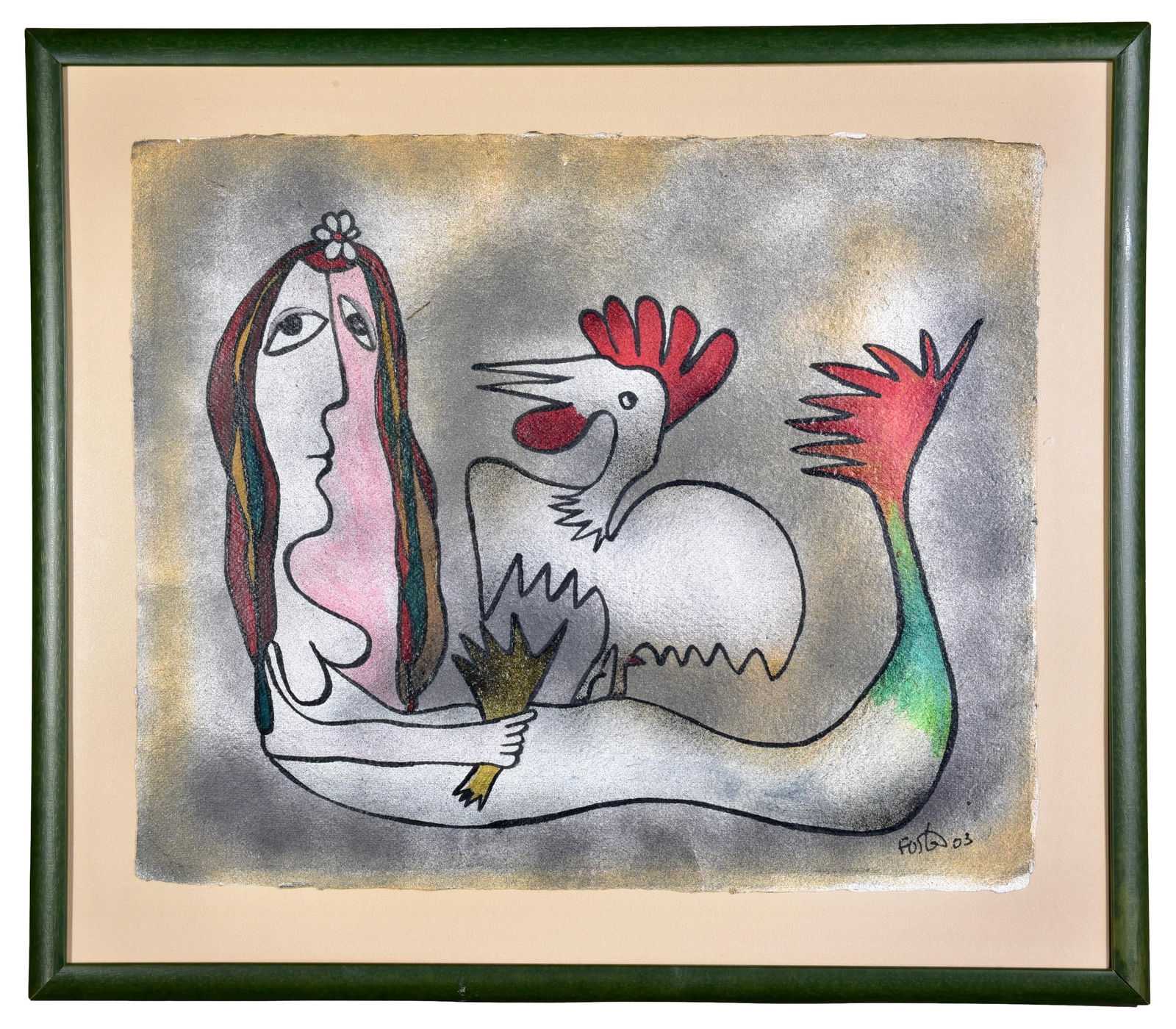 Jose Rodriguez Fuster (Cuban, b. 1946) Mixed Media Painting (1 of 6)