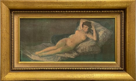 After Goya Oil On Panel La Maja Desnuda