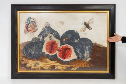 After Giovanna Garzoni Still Life Of Figs On A Table With Butterfly And Bee