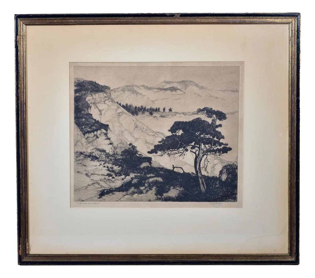 Jac Young Etching Titled “Cape Cod Sand Dunes” Dated 1928 (1 of 6)