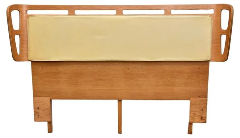 Mid-Century Full Size Headboard With Vinyl Cushion