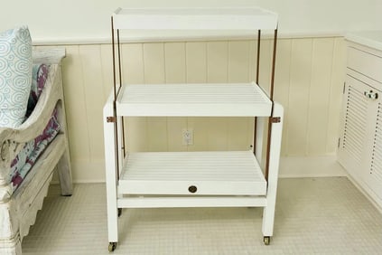 Teak Metamorphic BCM Adap-Table Folding Trolley