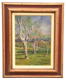 Signed Edwin Kaufman Oil On Board Depicting a Landscape Dated 1933