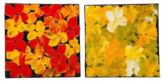 Jeremy Bortz Acrylic Floral Paintings On Canvas