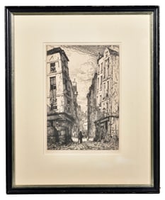 Maxime LaLanne Original Etching Titled “Rue des Marmousets"