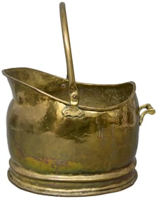 Antique English Helmut Brass Scuttle Coal Bucket