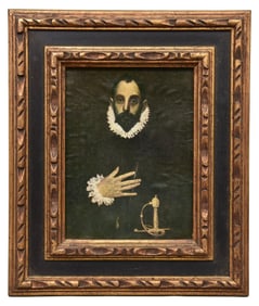 The Nobleman Antique Print Depicting El Greco Taking An Oath