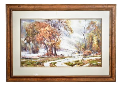S. Scott Zuckerman (b. 1951) Large Landscape Watercolor Painting