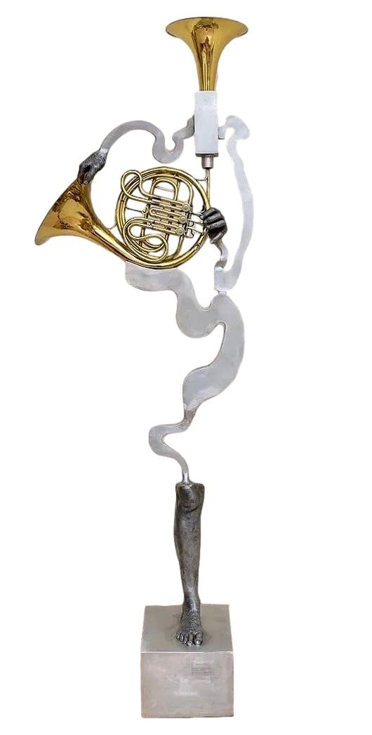 Stanley E. Marcus (American, 1926-2017) Signed Sculpture Titled "Piping Hot Jazz"