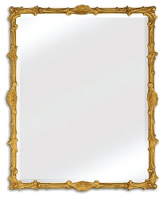 Friedman Brothers Decorative Arts Gilt Square Framed Wall Mirror