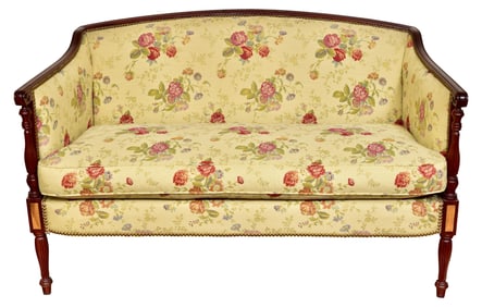 James River Plantation Sheraton Mahogany Settee Loveseat by Hickory Chair Co.