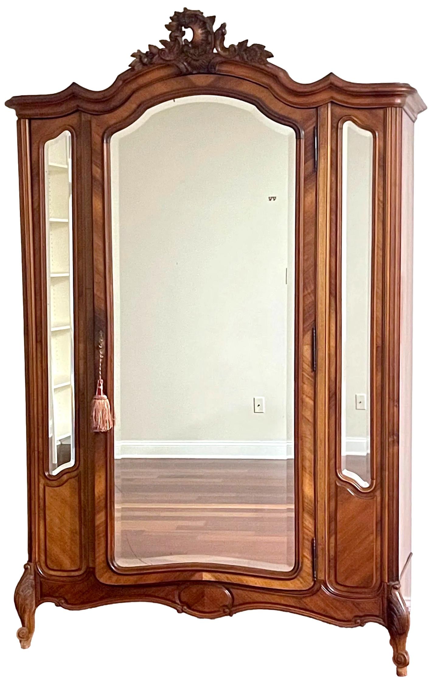 Antique French Louis XV Style Wardrobe Armoire (1 of 7)