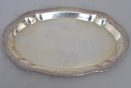 B&M Sterling Silver Hand Chased Platter