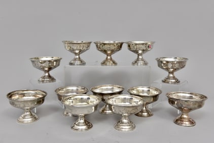 Set of 12 Sterling Silver Weighted Sherbet Cups