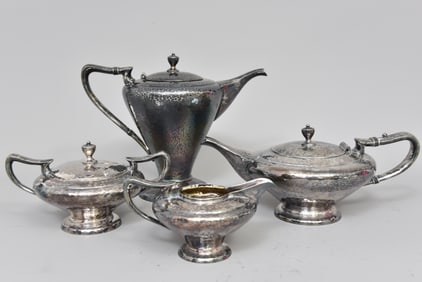 Derby S.P. Co. International Co. Hand Hammered Tea Set
