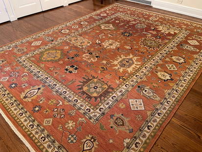 Soumak Area Rug: Dimensions: 8’ 5&rdquo; x 11’ 6&rdquo; Town Auction House & Gallery also offers local delivery to Manhattan, Connecticut and Westchester for most items excluding large furniture. For a price quote