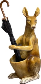 Italian Kangaroo Glazed Ceramic Umbrella Stand Or Planter