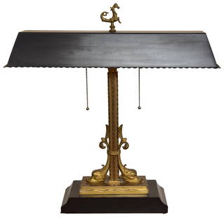 Neoclassical Style Desk Lamp: Dimensions: 21"W x 6"D x 21"H Town Auction House & Gallery also offers local delivery to Manhattan, Connecticut and Westchester for most items excluding large furniture. For a price quote on delivery,