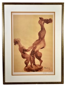 Signed Chaim Gross (1902-1991) Framed Print of a Drawing
