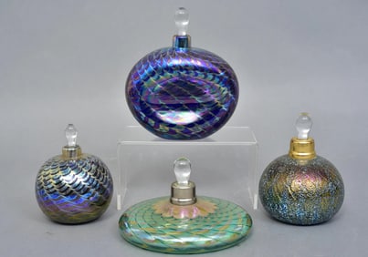 Collection of Fellerman Art Glass Perfume Bottles