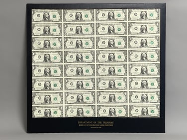 1981 Department of the Treasury Uncut Sheet of 32 $1.00 Bills