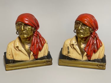 Pompeian Bronze Buccaneer Pirate Bookends