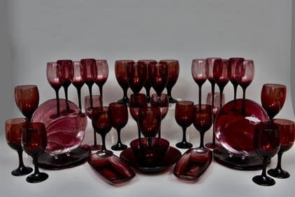 Collection of Amethyst Glasses and Bowls