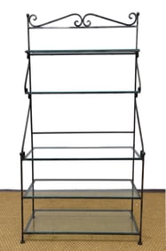 Steel Baker’s Rack With Glass Shelves