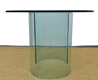 Round Beveled Edge Three Piece Glass Table