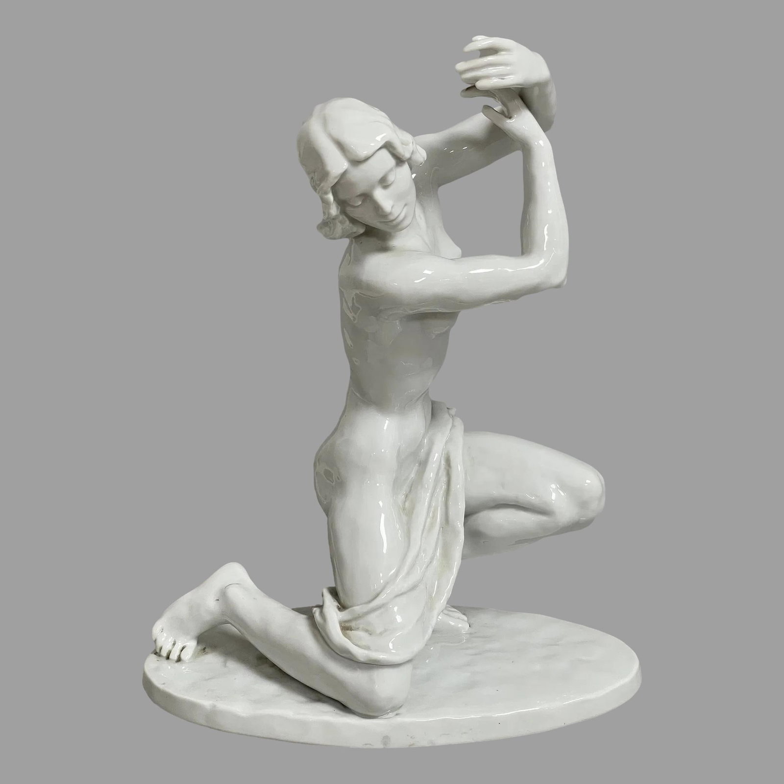 Rosenthal Porcelain Figurine Designed by Lore Friedrich-Gronau: Rosenthal porcelain figurine, designed by Lore Friedrich-Gronau in 1941, Selb Kunstabteilung factory. Dimensions: 10”W x 6”D x 13”H Town Auction House & Gallery offers local delivery
