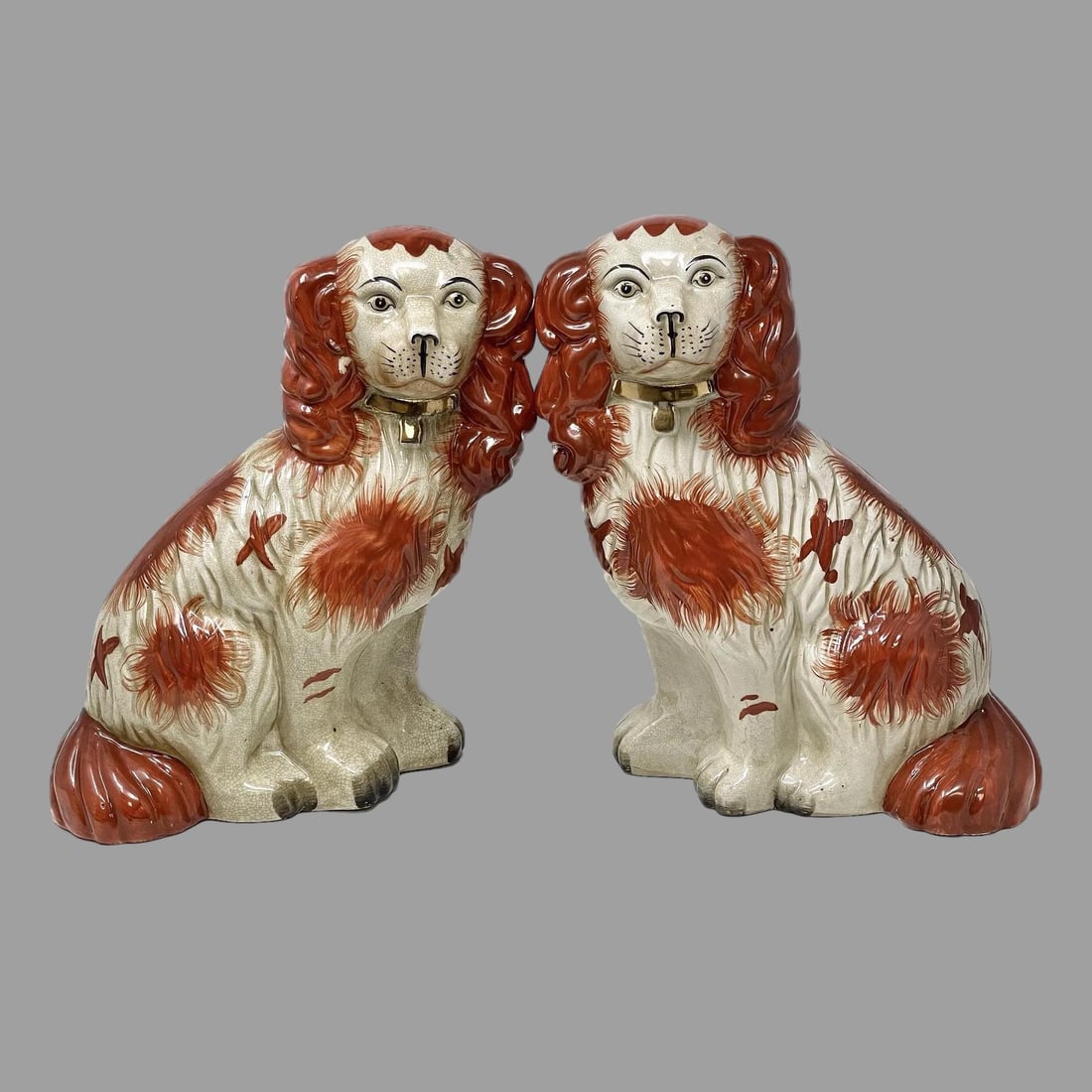 Pair Of Staffordshire Style King Charles Spaniel Dog Figurines (1 of 18)