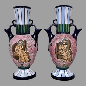 Pair of Eleanor Amphora Ceramic Vases