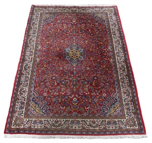 Hand Knotted Kashan Area Rug