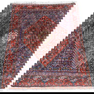 Hand Knotted Bidjar Area Rug: Dimensions: 5’4&rdquo; x 3’10&rdquo; Town Auction House & Gallery also offers local delivery to Manhattan, Connecticut and Westchester for most items excluding large furniture. For a price quote o