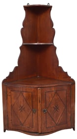 18th Century Corner Cabinet With Maltese Cross Inlay