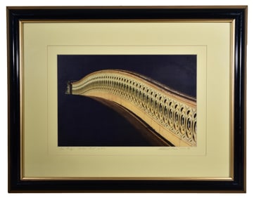 Richard Gauer Signed 1st Prize Photograph of the Bow Bridge, Central Park NYC Dated 1998