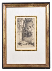 James McNeill Whistler (1834-1903) Etching Titled “Little Rag Gathers”