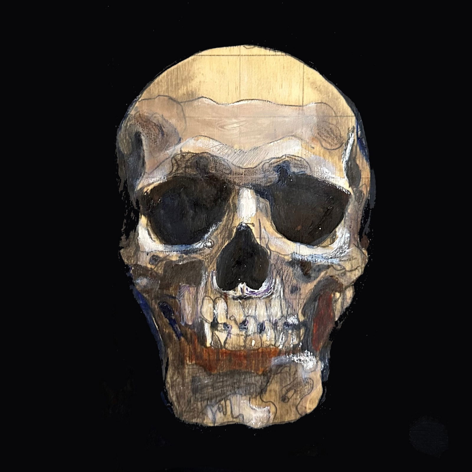 Original oil painting by Benjamin Parks, Skull Figure No. 1 (1 of 1)