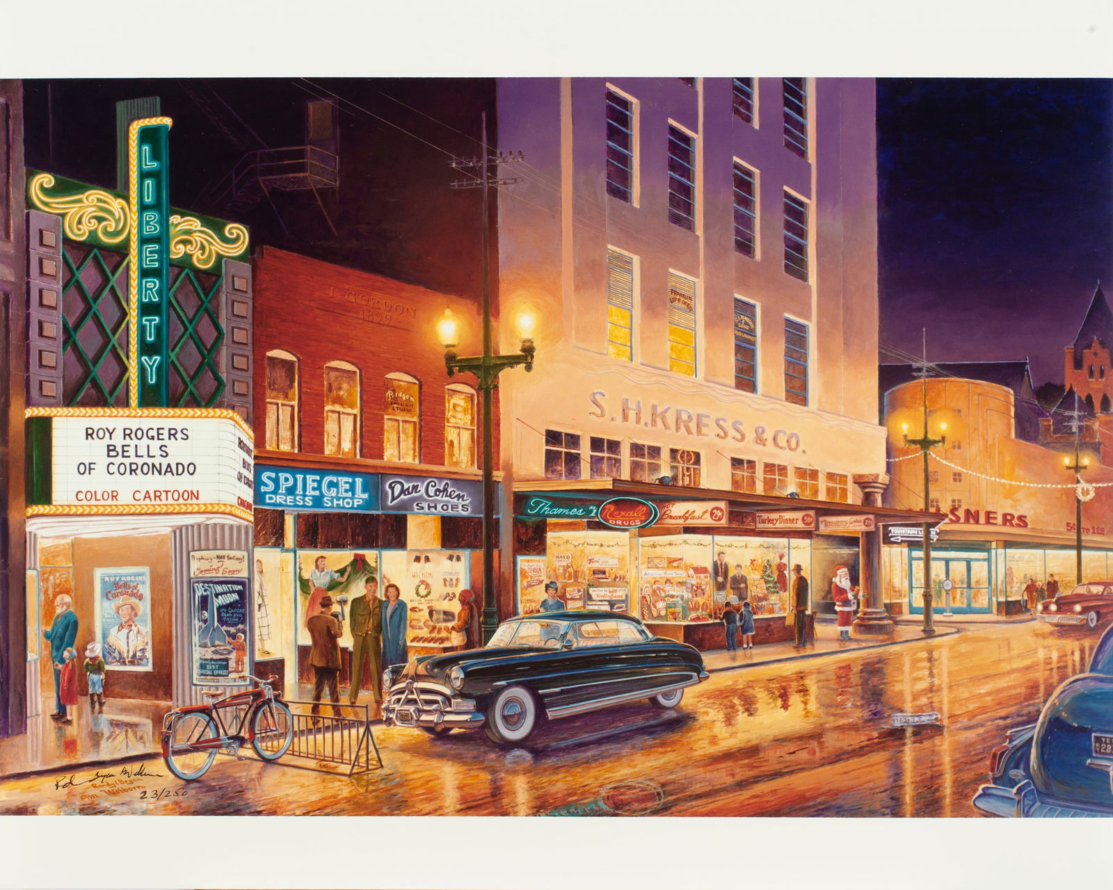 Limited edition lithograph (23/250) by Randy Welborn, Christmas Corner. (unframed) (1 of 1)