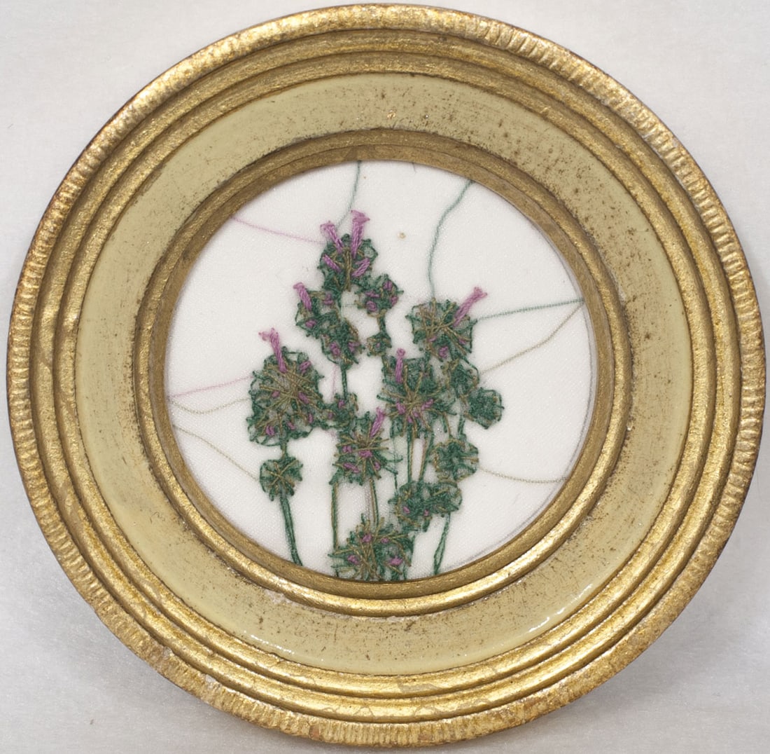 Hannah Reeves, "The Henbit," Original contemporary work in thread and fabric (1 of 1)