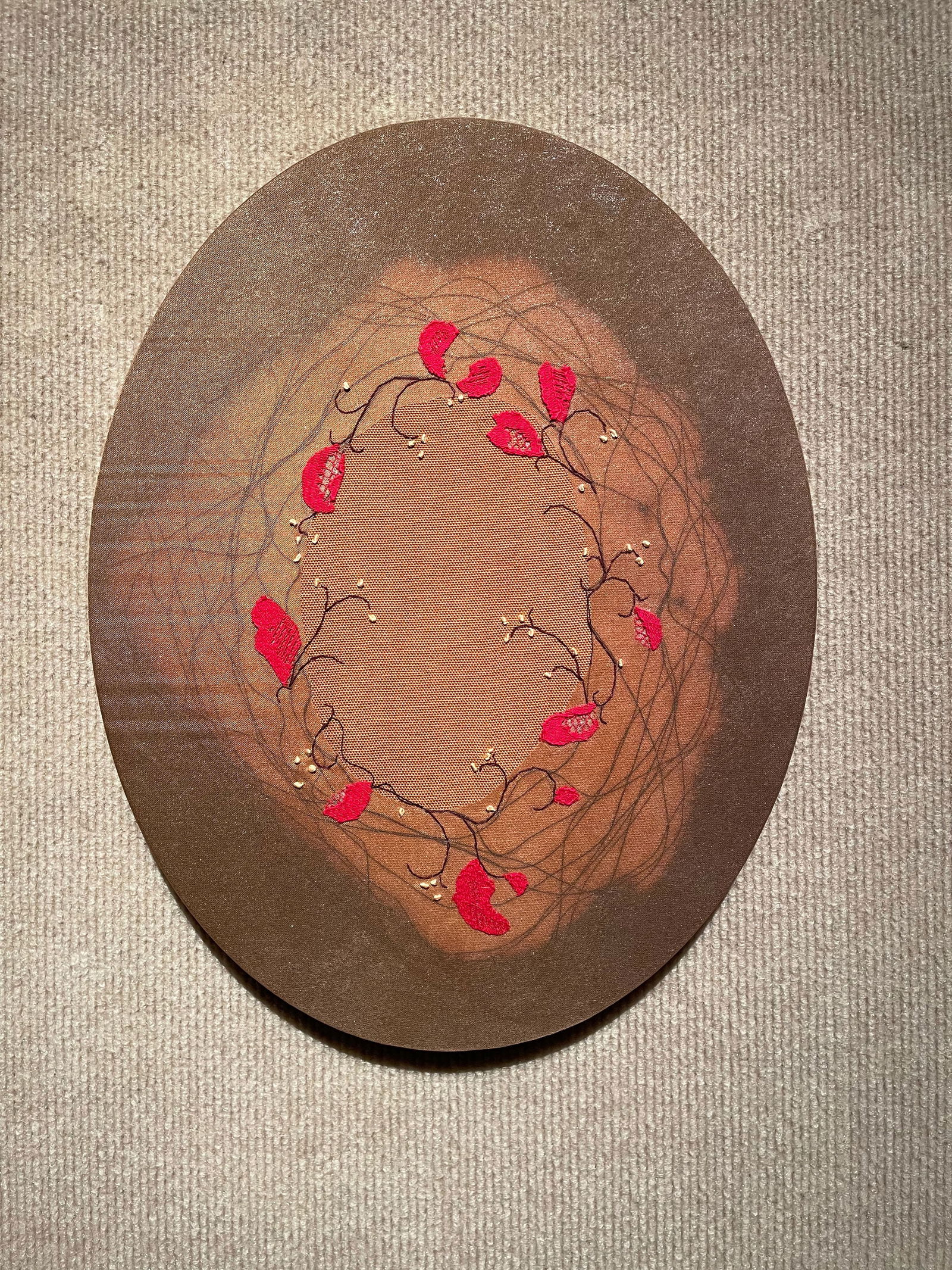 Hannah Reeves, Original contemporary work in dyed fabric and thread, "Sky through Curve and Tangle" (1 of 1)